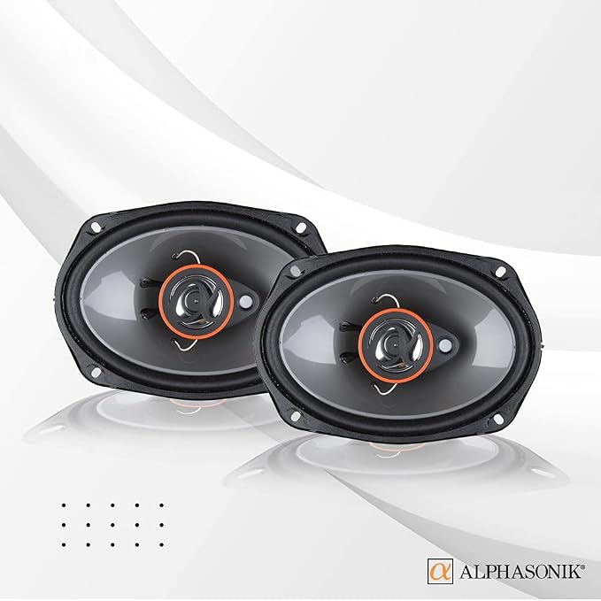 Alphasonik AS268P Loudspeakers 2 Pairs of 6X8 350W Max 3-Way Speakers 4 Ohms Premium Quality Audio Door Speakers for Car or Truck Stereo Sound System