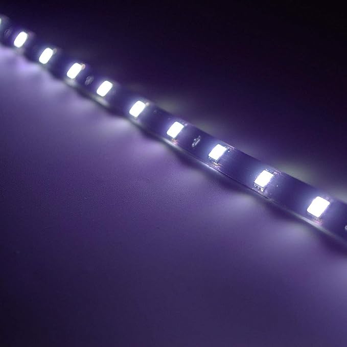 DC 12V Waterproof 1Ft 12 LED Strip Underbody Light with 6 inches Wires for Motor (White,Pack of 6)