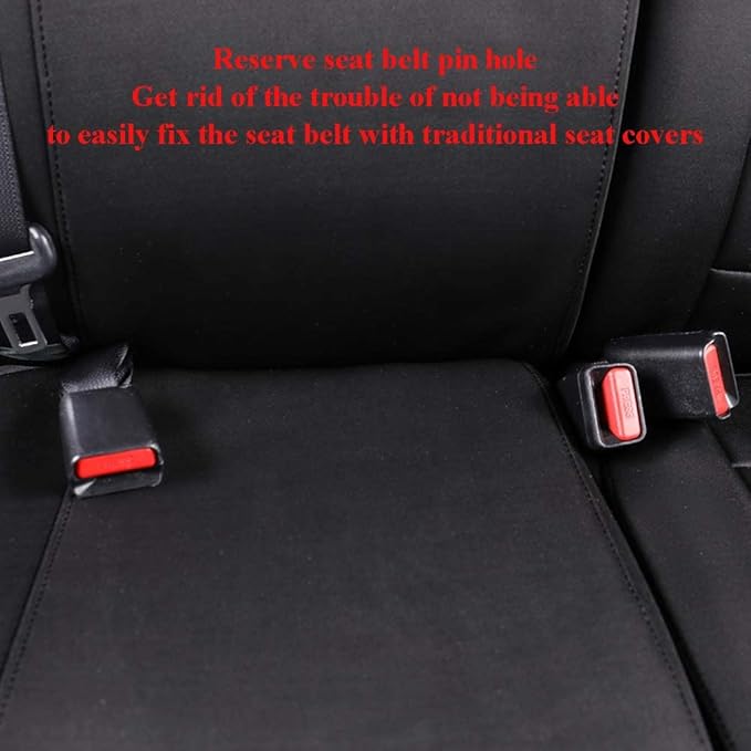 EKR Custom Fit Tacoma Neoprene Car Seat Covers for Toyota Tacoma 2016 2017 2018 2019 2020 2021 2022 2023 Double Cab/Crew Cab - Truck Seat Covers for Car Full Set,Neoprene (Black)