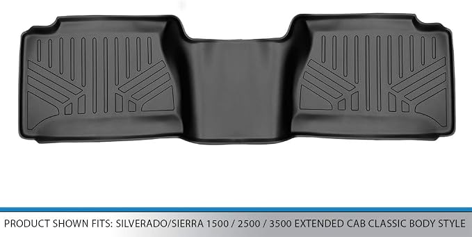 SMARTLINER Floor Mats 2nd Row Liner for 1999-2006 Chevrolet Silverado 1500