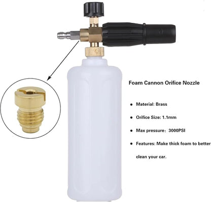 3PCS 1.1 mm Foam Cannon Orifice Nozzle and 4PCS Foam Maker,Universal Thread Nozzle for Snow Foam Lance,3000 PSI
