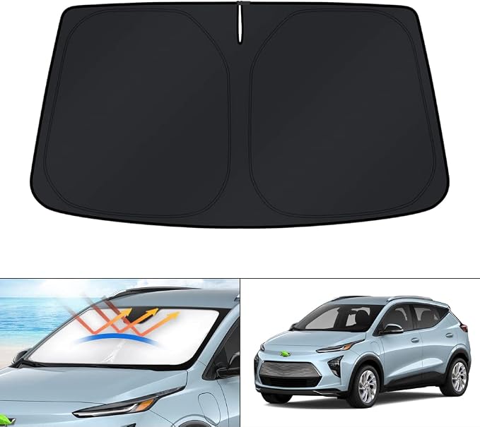 KUST Windshield Sun Shade for Chevrolet/Chevy Bolt EUV Accessories 2022-2024 Sunshade Window Sun Visor Protector Foldable Blocks UV Rays Keep Your Car Cooler
