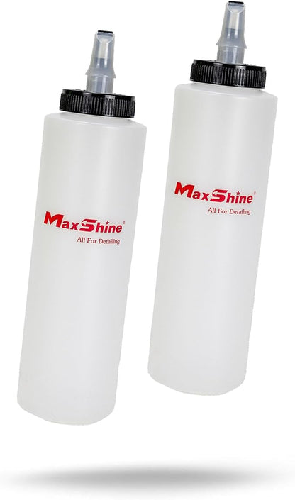 Maxshine 400ml Universal Dispenser Bottle – Self-Cleaning Cap Squeeze Bottle Auto Accessory for Compound, Polish, Wax & Sealant – Chemical-Resistant HDPE, Leak-Proof Easy-Flow Car Detailing (2-Pack)