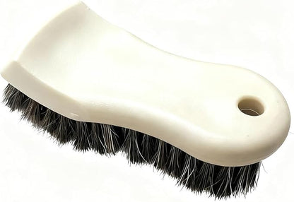 Leather Cleaning Brush for Car Interior, Long Bristle Horse Hair Vehicle Leather Cleaner Brush, Scratch-Free Automotive Interior Seat Cleaner, Universal for Vehicles (Beige)