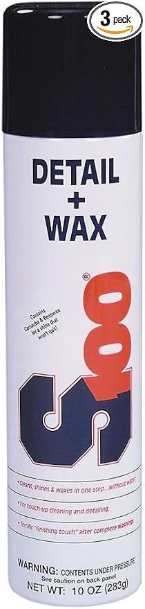 S100 18400A-03 Detail and Wax Aerosol, 10 oz., 3-Pack