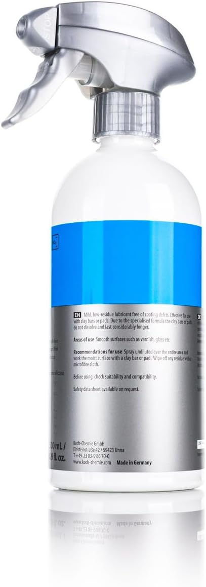 KOCHCHEMIE Koch-Chemie - Clay Spray - Lubricant Spray for Clay Bar or Clay Towel Decontamination; Silicone-Oil-Free; Specialized Formula Helps Preserve Longevity; Mild & Low-Residue (500 milliliters)