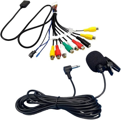 Sim Card Slot Adapter with 20-Pin Connector and External Microphone for Android Car, for Compatible with 12V Vehicles