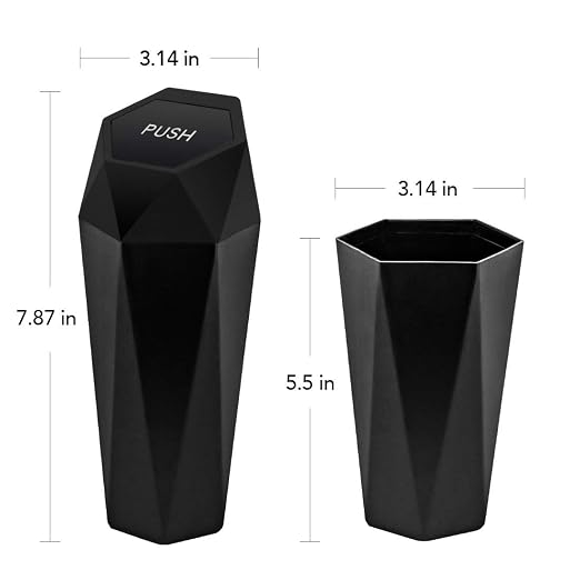 Car Trash Can with Lid - 1-Pack, Interior Accessories for Vehicles, Leakproof Garbage Can with 30 Detachable Trash Bags, Multipurpose Organizers and Storage Solutions for Home and Office
