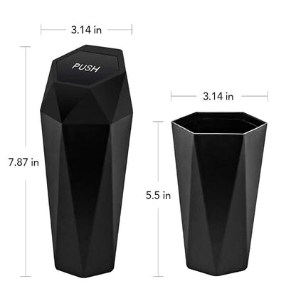 Car Trash Can with Lid - 1-Pack, Interior Accessories for Vehicles, Leakproof Garbage Can with 30 Detachable Trash Bags, Multipurpose Organizers and Storage Solutions for Home and Office
