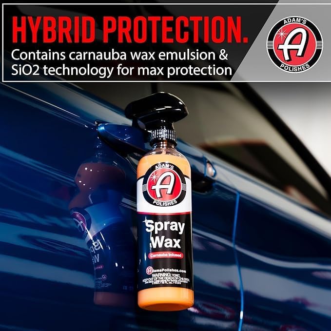 Adam's Polishes Spray Wax Gallon - Premium Infused Carnauba Car Wax Spray For Shine, Polish & Top Coat Paint Protection | Car Wash Enhancer & Clay Bar Lubricant | Car Boat Motorcycle RV Detailing