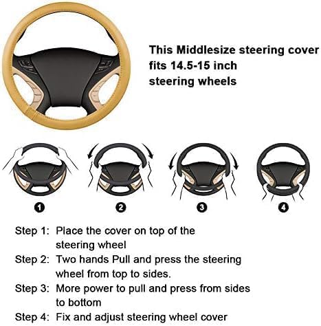 HAOKAY Luxury Fluffy Steering Wheel Cover for Women,Soft Warm Short Plush Steering Wheel Cover Red Fuzzy with Universal 14.5-15 Inch