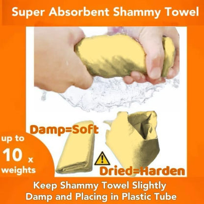 Premium Shammy Cloth for Car Drying - 1pk(26”x17”) - Super Absorbent Synthetic Chamois Towels for Car - Reusable Car Drying Shammy - Scratch-Free Car Drying Towel(Yellow)