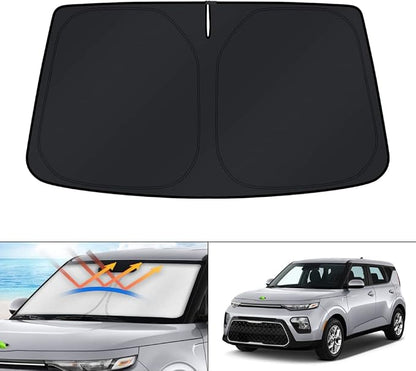 KUST Windshield Sun Shade for Kia Soul 2020 2021 2022 2023 2024 2025 2026 Accessories Window Sunshade Sun Visor Protector Foldable Blocks UV Rays Keep Car Cooler