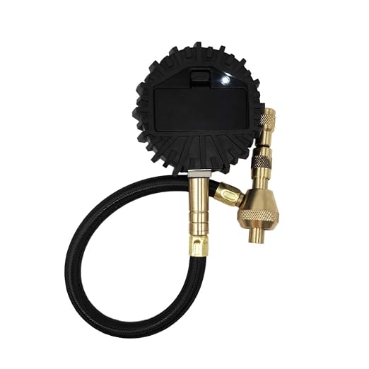 Alla Lighting High Performance Auto Digital Tire Pressure Gauge - 60 PSI, Large Dial 2" Easy Read Air Chuck Tire Pressure Gauge