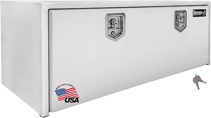 Buyers Products 1704410 White Steel Underbody Truck Tool Box, 24 x 24 x 48, Made in USA, 14 Ga Steel, Locking Stainless Latch, Weather-Resistant, Powder-Coated, Secure Storage for Work Trucks