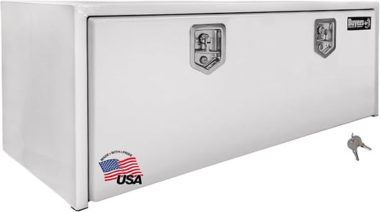 Buyers Products 1704410 White Steel Underbody Truck Tool Box, 24 x 24 x 48, Made in USA, 14 Ga Steel, Locking Stainless Latch, Weather-Resistant, Powder-Coated, Secure Storage for Work Trucks