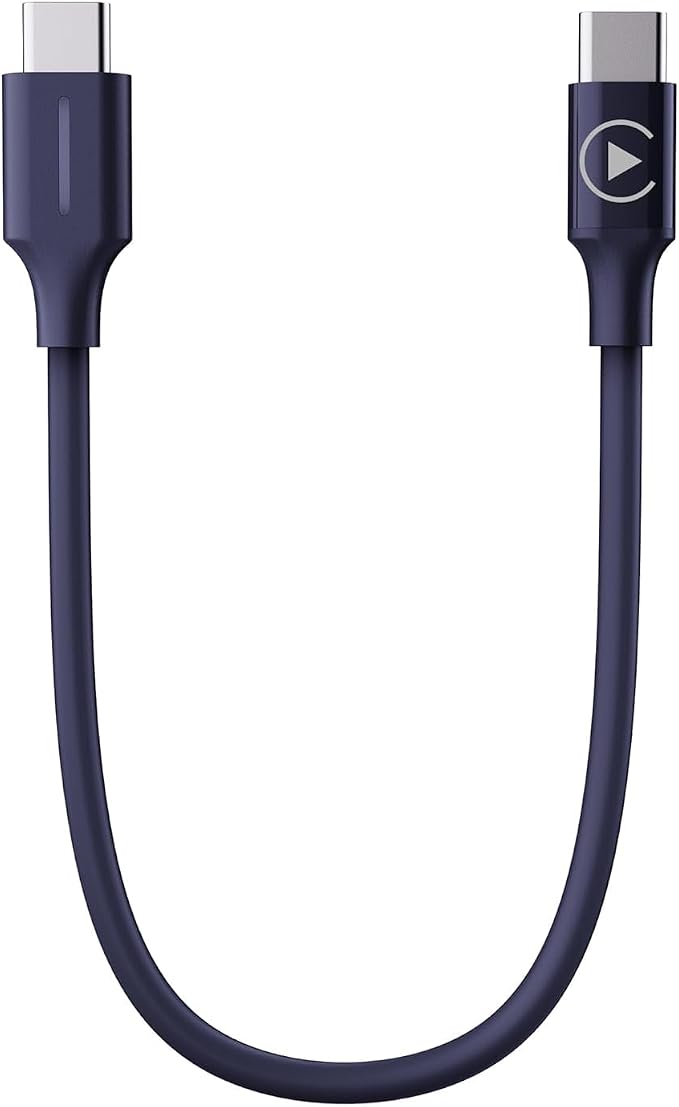 2-in-1 Headset Bypass Cable for Motorcycle, CarPlay Jumper Adapter, Enable CarPlay on Harley/Indian/Goldwing Without Bluetooth Headset, USB-C to USB-C Support Charging,Black/3.3Ft
