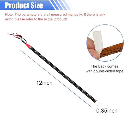6PCS Car LED Light Strip for Underbody - 1Ft 12V Flexible Waterproof Car Underglow Strip Auto Interior & Exterior Decoration Light - High Brightness LED Strips for Motorcycle Boat (Red)