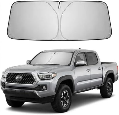 for Toyota Tacoma Windshield Sun Shade 2016-2023 2024 2025 2026,Windshield Cover Sunshade Custom Fit Toyota Tacoma Accessories Car Windshield Sunshade Foldable Sun Visor Blocks UV Rays