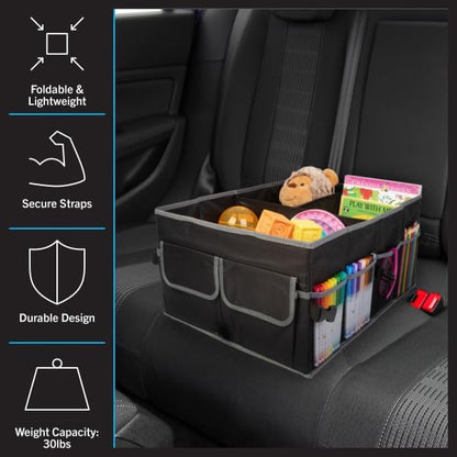 Stalwart Car Organizer - Collapsible Car Storage Box - Trunk Organizer for SUV, Truck, or Sedan with Waterproof Bottom Liner