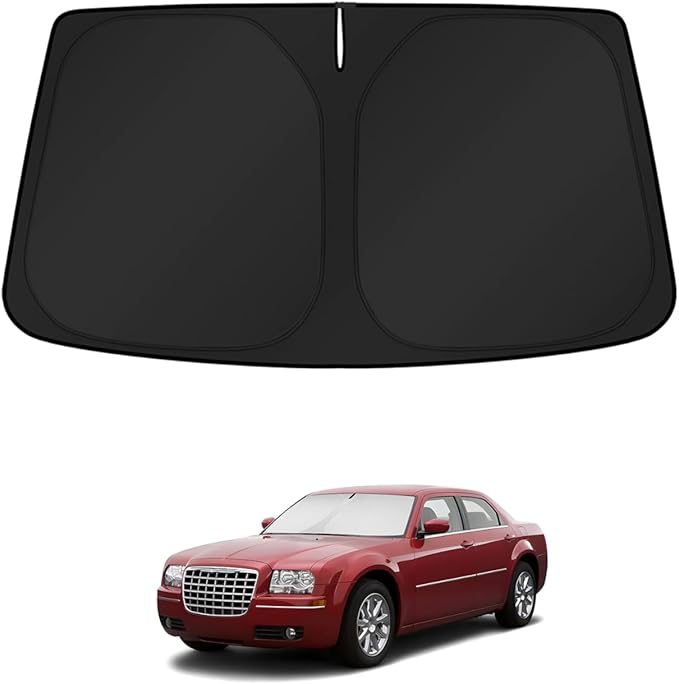 KUST Windshield Sun Shade for Chrysler 300 2005 2006 2007 2008 2009 2010 Window Accessories Shade Sun Visor Cover Foldable Block UV Rays