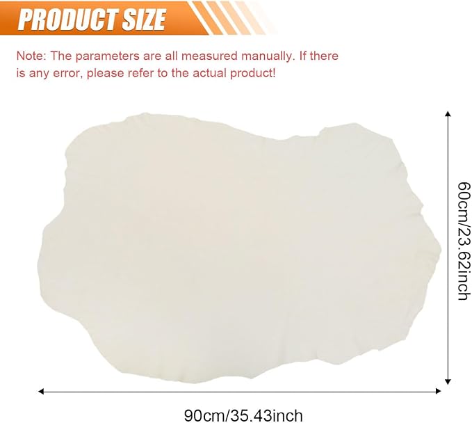 Chamois Cloth for Car, Natural Shammy Car Drying Towel, 35.43'' X 23.62''(5.7 sq ft) Absorbent Fast Drying Cleaning Cloth for Car Wash, Glass, Paint Care, Mirrors, Windows (Irregularity)