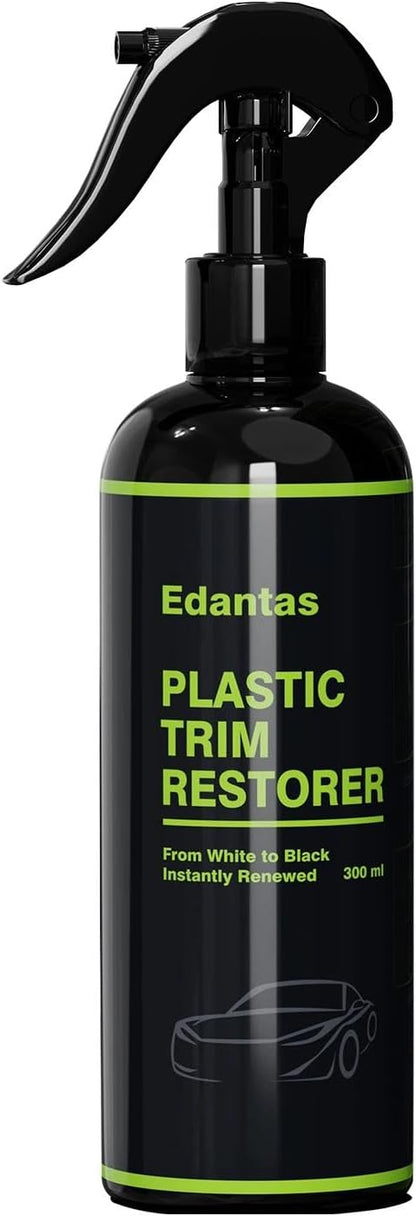 Plastic Restorer,Black Trim Restorer-UV Protection & Dirt,Add Shine and Protect Exterior Trim with Durability,Plastic Restorer for Cars Black Exterior & Interior Care for Detailing,10.15 FL OZ