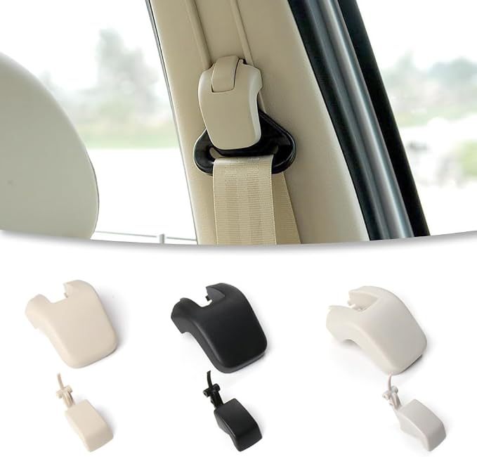 for Volkswagen 2008-2013 Lavida 2008-2016 Bora Seat Belt Adjustment Button Cover Vehicle Safety Belt Slide Rail Button (Button-Grey)