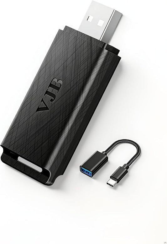 VJB Wireless CarPlay & Android Auto Adapter Dongle for iPhone & Android, Wired to Wireless Converter, Plug and Play USB Car Accessory, Fast Auto-Connect for 2016+ Vehicles (iOS 10+, Android 10+)