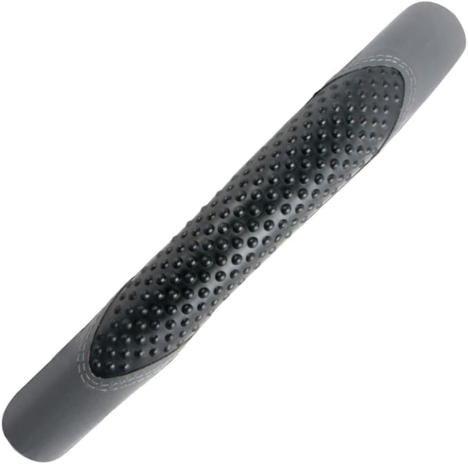 BDK Sporty Two Tone Ergonomic Grip Steering Wheel Cover - Massaging Gel Grip for Standard Size Wheels 14.5-15 inch Gray/Black