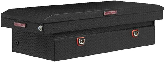 Weather Guard Saddle Truck Tool Box Aluminum Full Extra Wide Textured Matte Black
