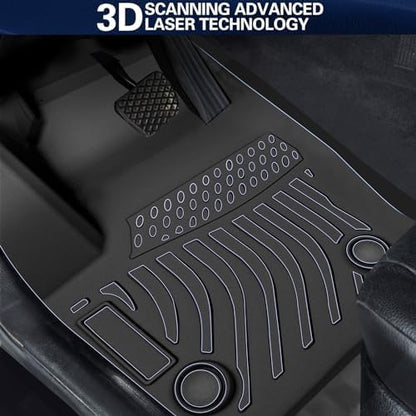 Custom Floor Mats for Hyundai Sonata 2015-2019,All-Weather TPE Rubber Floor, Odorless Anti-Slip,1st & 2nd Row, Black (Sonata 2015-2019)