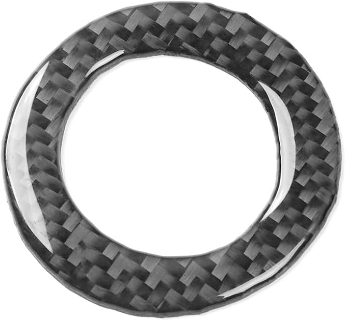 Premium Carbon Fiber Compatible with Ford Edge 2011-2014 2012 2013 SEL/Limited/SE/Sport Accessories Car Key Ignition Push Start Button Circle Cover Interior Trim Sticker Decal Black 1PC