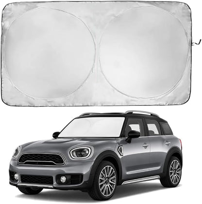 Windshield Sun Shade | Compatible for Mini Countryman Cooper F60 2017-Present | Certified 99.87% UVB & 99.02% UVA Car Sun Shade. Award Winning Sunshade -Patented Technology| Car Shades by Kinder Fluff