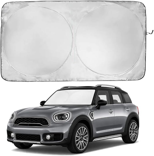 Windshield Sun Shade | Compatible for Mini Countryman Cooper F60 2017-Present | Certified 99.87% UVB & 99.02% UVA Car Sun Shade. Award Winning Sunshade -Patented Technology| Car Shades by Kinder Fluff