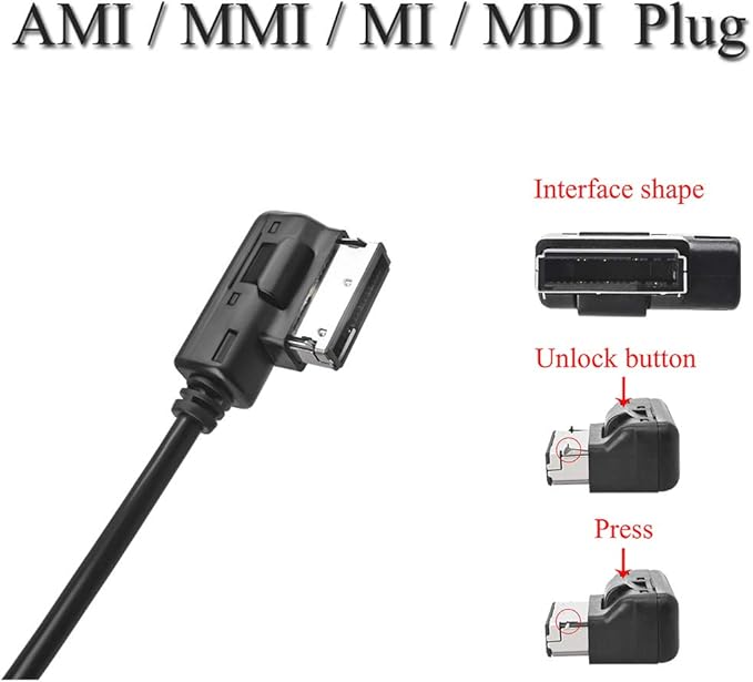 Yoper Bluetooth 5.0 Adapter Compatible with Audi A3 A4 A5 A6 A7 S3 S4 Q3 Q5 Q7 Volkswagen VW Skoda 2G 3G 3G+ AMI MMI Port Cable Music Play Connector Works with Apple iPhone iPod Android Device