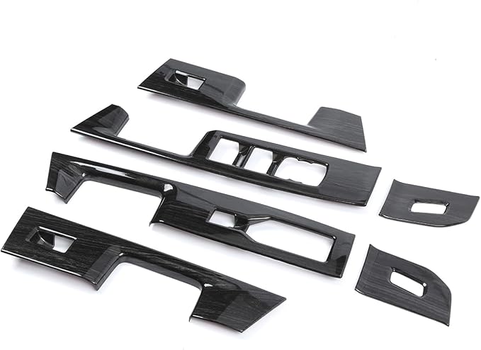 GZXinWei Interior Accessoreis for Ford F150 2021 2022 2023 2024 2025 2026 Door Window Control Switch Panel Trim Cover Wrap Decor Upgrade Parts Black Wood Grain