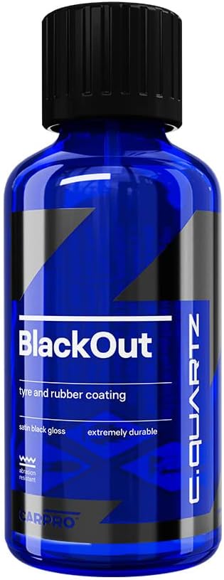 CARPRO CQUARTZ Blackout - Tire Coating and Dressing for Trim and Rubber, Polysiloxane and Durable on Unpainted Resin Materials (50mL)