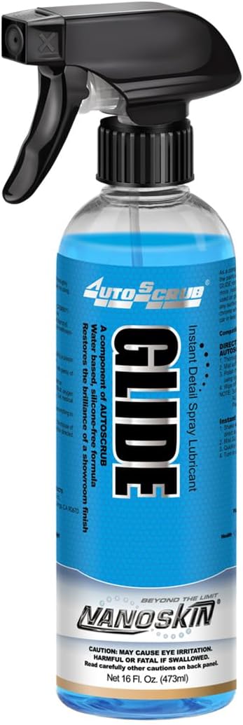 Nanoskin GLIDE Silicone Free Spray Detailer 16 oz - Use with Autoscrub/Clay Bar After Car Wash | Leaves No Residue Before Wax Sealant Coating | Automotive, Home, Garage, DIY & More | Concentrated