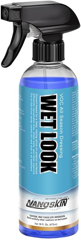 Nanoskin WET LOOK All Season Dressing 16 Oz. - Exterior Rubber & Plastic Solvent Based Dressing for Car Detailing | Produces a Deep, Rich, Long Lasting shine | Safe for Cars Trucks, Motorcycles, RVs