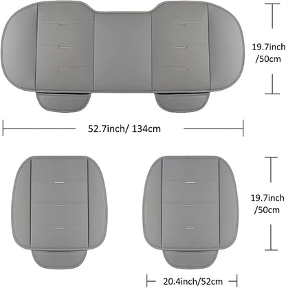 West Llama Bottom Seat Covers, Include 1 Pair Front Seat Protector and 1 Rear Seat Cover, Universal PU Leather Seat Covers for 90% Cars (Gray)