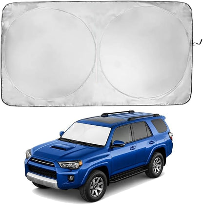 Windshield Sun Shade | Compatible for Toyota 4Runner 2010-2025 | Certified 99.87% UVB & 99.02% UVA Car Sun Shade. Award Winning Sunshade - Patented Technology | Car Shades by Kinder Fluff