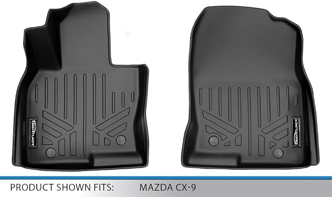 SMARTLINER Custom Fit Floor Mats 1st Row Liner Set for 2016-2023 Mazda CX9