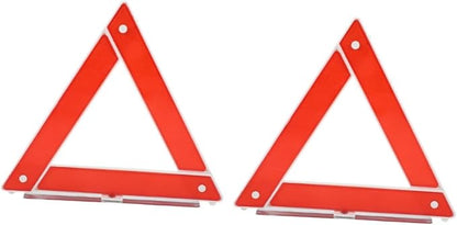 2pcs Warning Triangle Emergency Safety Sign for Roadside Use Reflective Folding Design for Car Parking and Traffic Safety and Construction