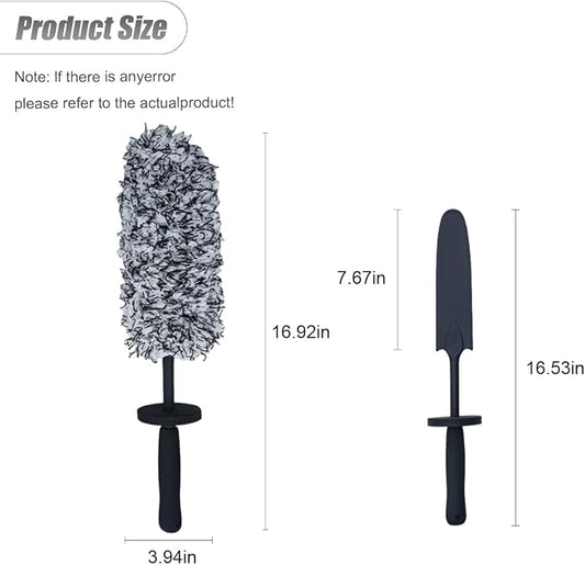 ZIMISI Car Wheel Cleaner Brush, Soft Microfiber Wheel Rim Cleaner, Non Scratch Car Detailing Brush, Highly Water Absorption & Removable Tire Brush, Vehicle Rim Wash Tool (Grey)