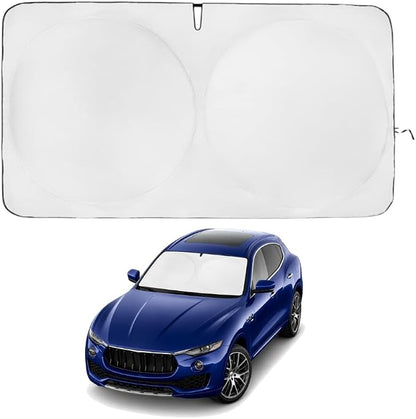 Windshield Sun Shade | Compatible for Maserati Levante (2017-2024) | Certified 99.87% UVB & 99.02% UVA Car Sun Shade. Award Winning Sunshade - Patented Technology | Car Shades by Kinder Fluff