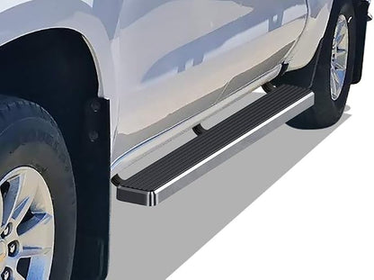 APS 304 Stainless Steel Polished 5in Side Steps Compatible with Silverado Sierra 1500 2019-2026 Extended Cab & 2500 3500 2020-2026 (Exclude 19 1500 LD)(Silverado 1500 LTD Sierra 1500 LD 2022)