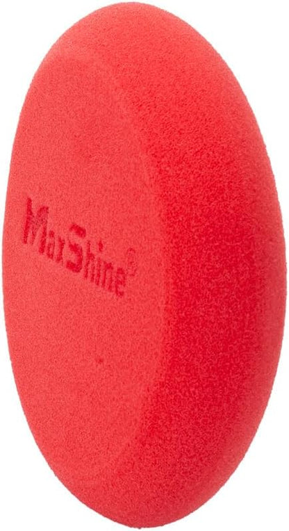 Maxshine Foam Waxing Applicator Pads | Red, Dia: 10cm, 8 Pack | UFO Shape, Laser-Cut Edges, Reusable | Even Wax Application for Car Detailing