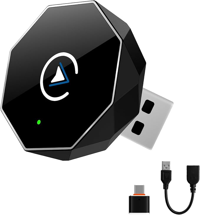 Wireless CarPlay Adapter for iPhone,Mini USB Design,2026 Upgrade with Built-in Wired for Apple CarPlay Plug and Play Fast Stable Connection Car Play for iPhone & Android (ZS01)