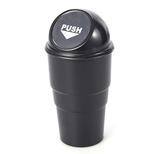 500ML Car Garbage Trash Can with Lid,Universal Mini Garbage Bin Leakproof Automotive Waste Storage Trash Container Cup Holder for Home Office Living Room Bedroom
